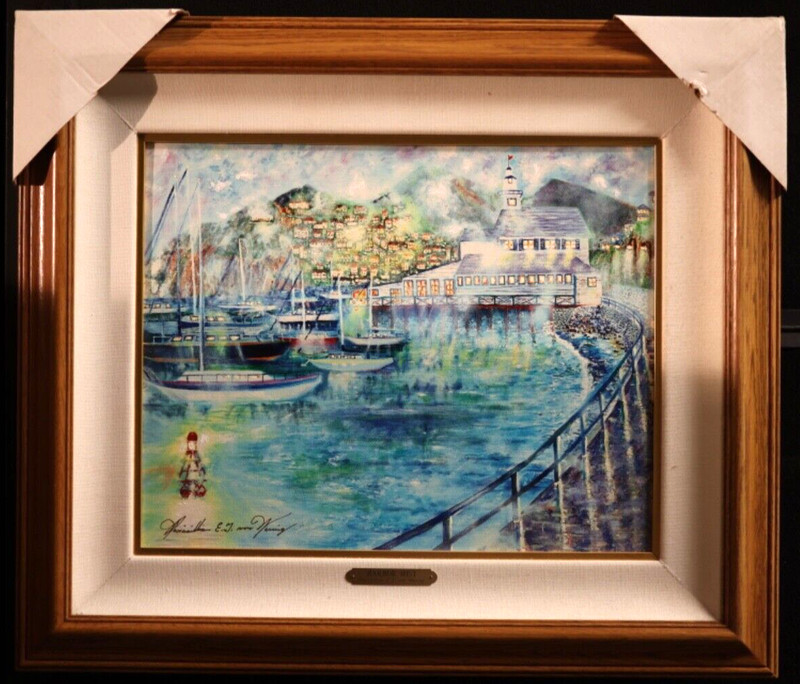 von Wening Art Oil Painting Giclee on canvas «Harbour Mist» Catalina Island Ca
