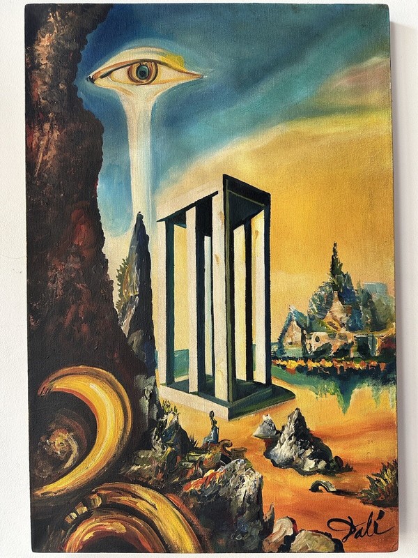 SALVADOR DALÍ OIL ON CANVAS SIGNED AND SEALED MEASURES 40CM X 60CM