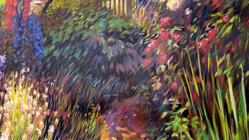 Large Unframed Garden Lithograph Print on Paper Signed By The Artist 349/350 gallery