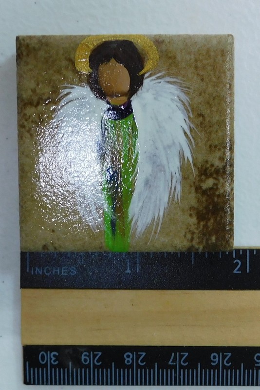 Guardian Angel Light Being on Ceramic Tile Magnet Art by Rain Crow gallery