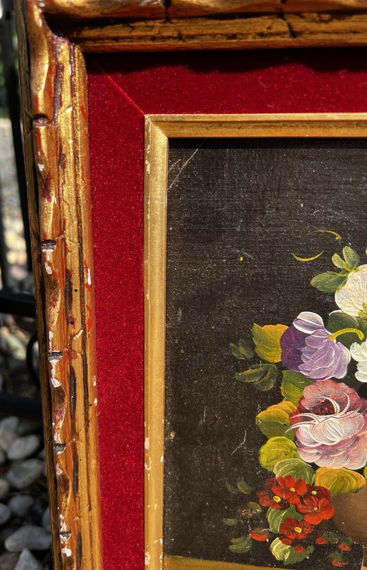 Mid Century Oil On Canvas By Impressionist Painter L. Ruggeri Bouquet Of Flowers gallery