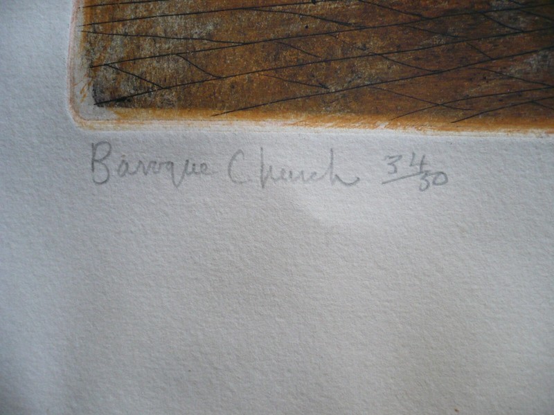 RICHARD BEER, ETCHING IN COLORS SIGNED MODERNISM, MODERN VINTAGE & LISTED ART gallery