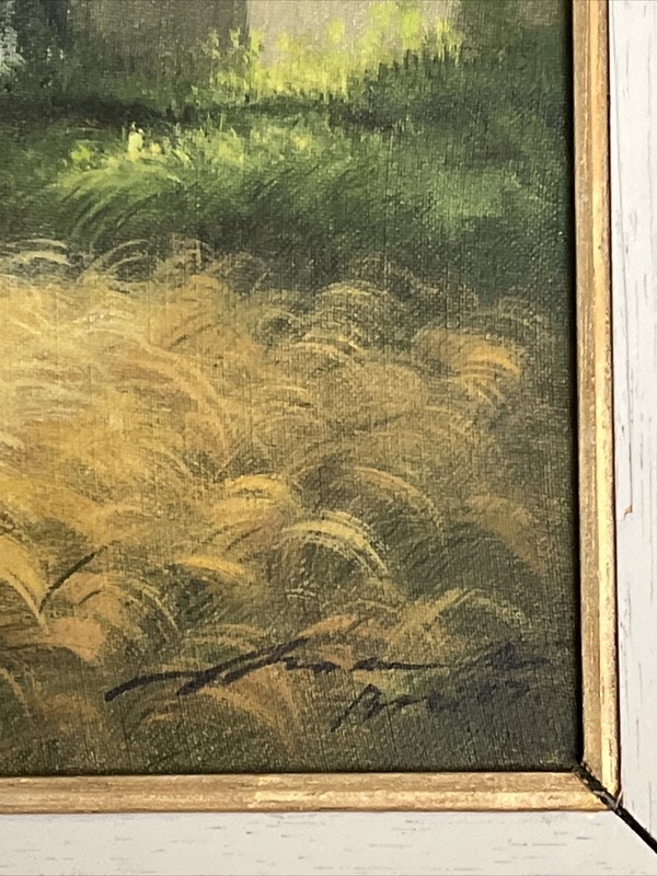 Original Painting In The Rice Fields Bali Indonesia Signed Master Teacher Oil gallery