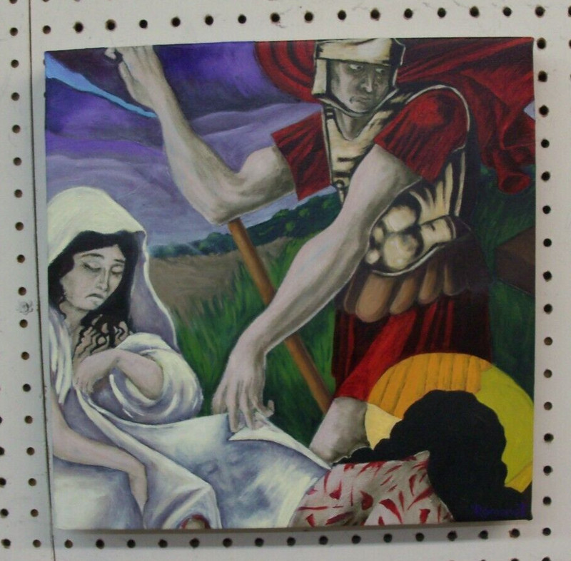 The Veil of Veronica Original Oil Painting 14×14 Wrap Contemporary Christian Art