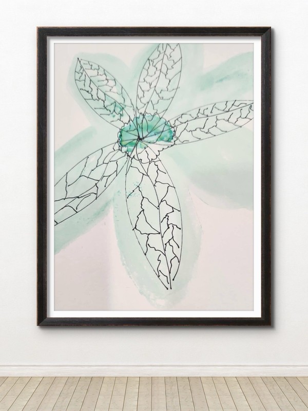 Abstract Expressioinistic Flowers Original Wall Art 14X11 Paper Watercolor