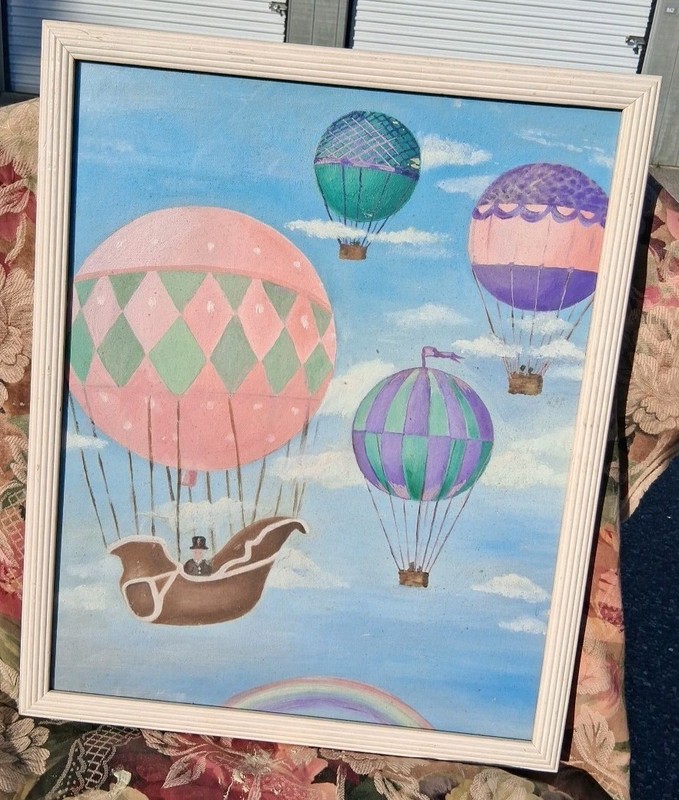 Oil Painting On Canvas On Board Framed 18″X 22″ X