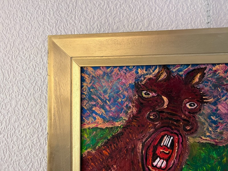 Original Painting on Board in Cartoon Style by Serg Graff "Happy Capybaras", COA gallery