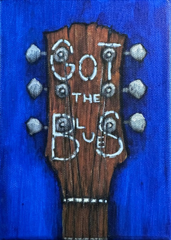 Guitar Art Painting of Guitar Artwork Wall Art Guitar Player Gift Guitar Canvas