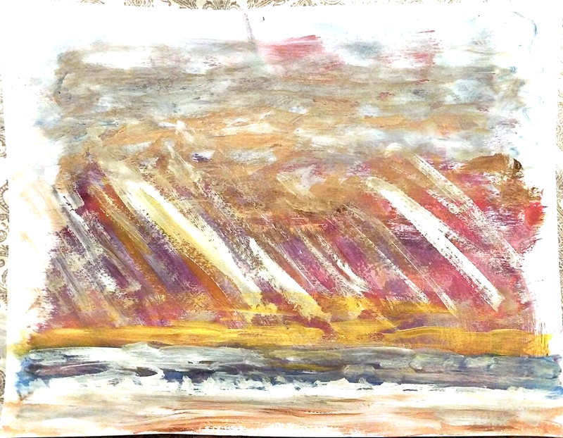 Bach Modern Contemporary Acrylic Art Signed Original Painting Sunset Sky COA NR gallery