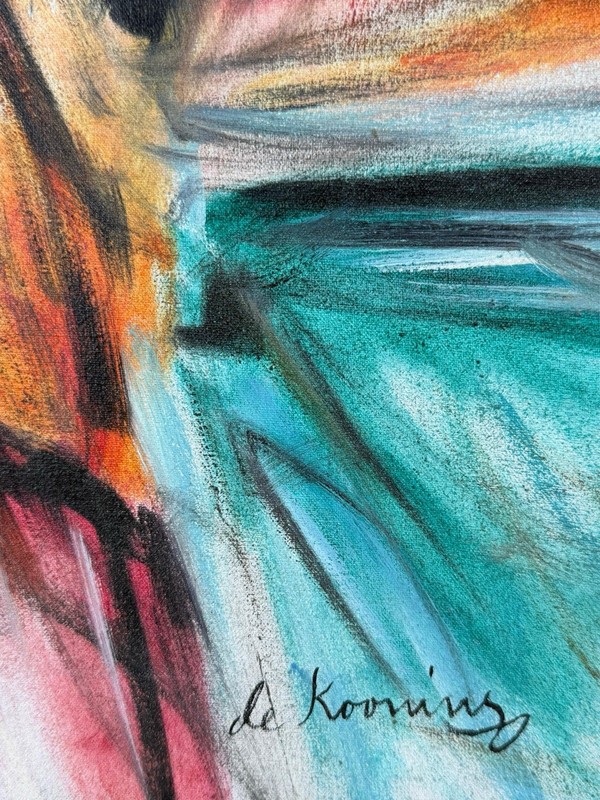 Willem de Kooning Oil On Canvas (Handmade) signed and stamped Framed gallery