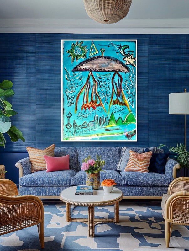 ‘ Rendlesham Forest Incident” 46x62 Original Abstract Painting Signed By Artist gallery