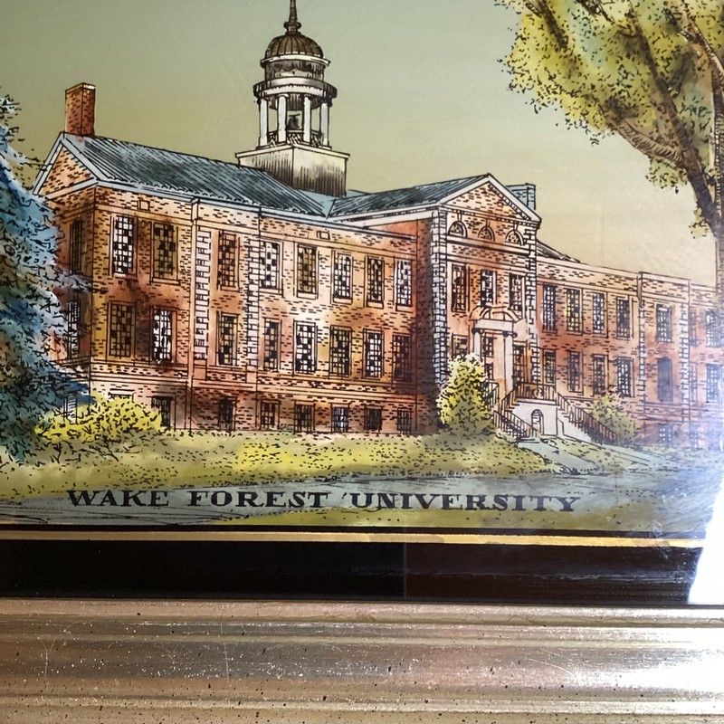 Wake Forest University Reverse Painting On Glass. Nice gallery