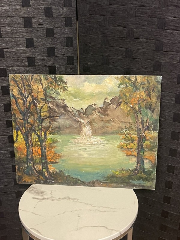 Vintage ORIGINAL OIL ON CANVAS Panel doubled sided by Iva Moore
