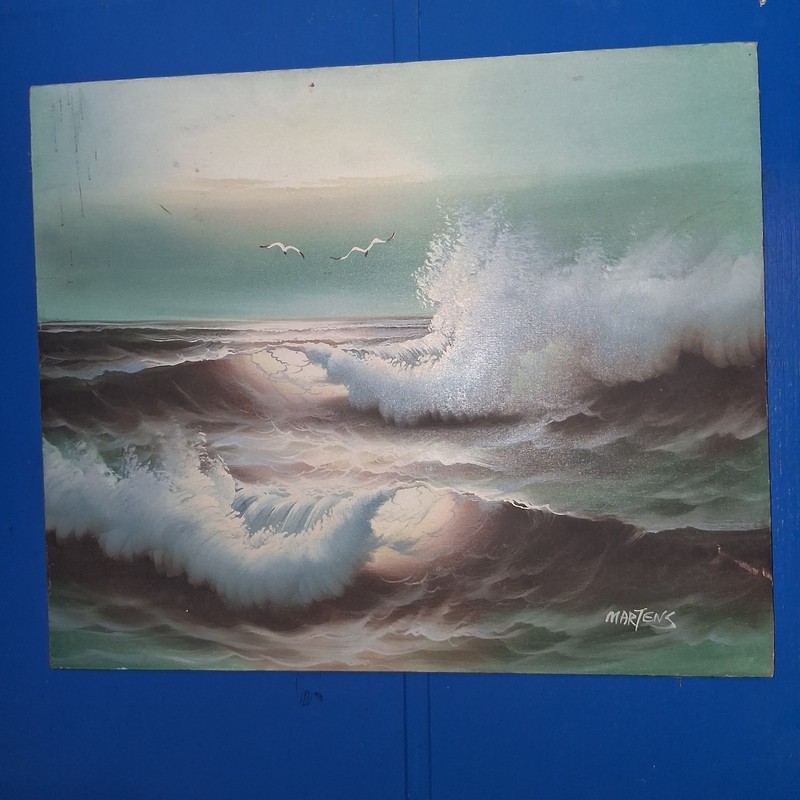Its a painting by Martens of the ocean in an uoroar. With the waves crashing rig