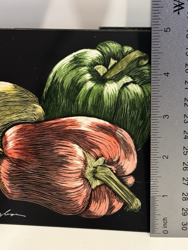 Set Of 3 Scratchboard Original Art Signed By Artist Shirley Ellingboe Lovely gallery