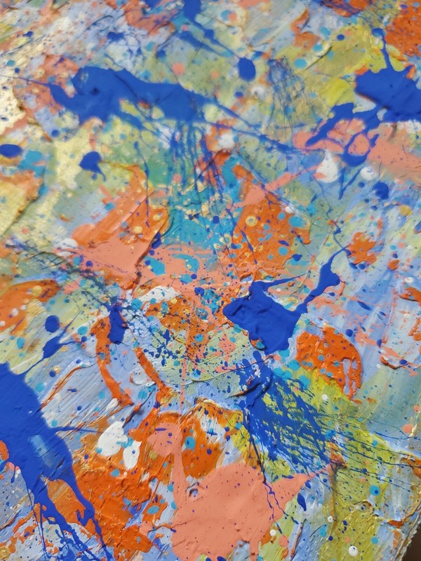 Abstract Oil and Acrylic Painting Original with Gold gallery