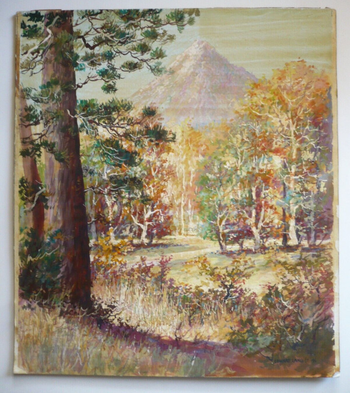 EDWARD LANGLEY, LISTED CALIFORNIA PLEIN AIR LANDSCAPE STONEWALL LANDSCAPE SIGNED