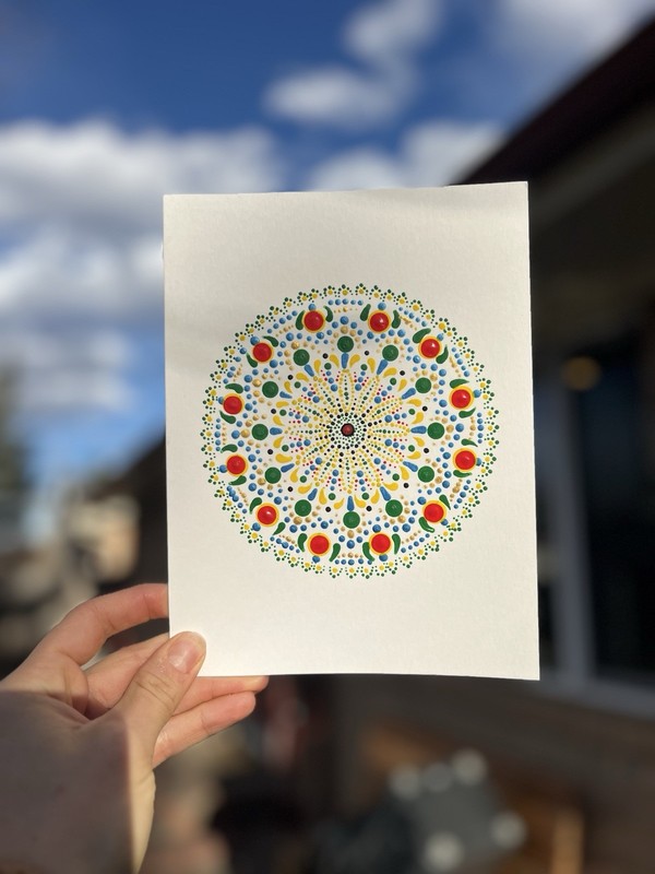 Custom Handmade Dot Mandala On Paper