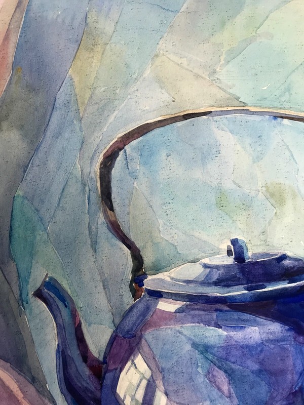 Watercolor Painting Kettle On The Table Unknown Artist Unframed Decor nAAA2795 gallery