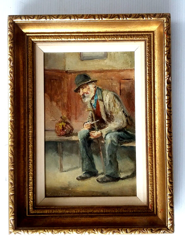 Listed Austrian Artist – Henrie (y) Pilcher (19-20th.C) O/P – 10″x7″. Signed