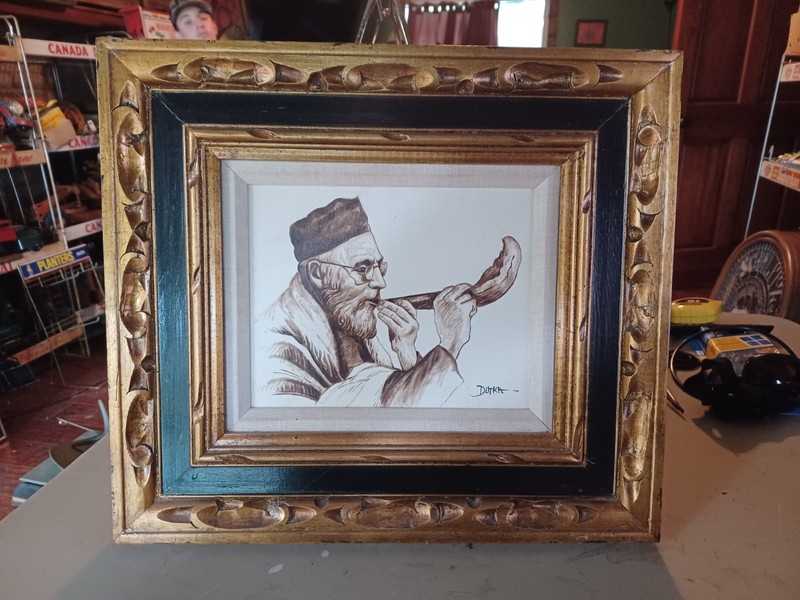 Rabbi Blowing the Shofar Painting by Dutka