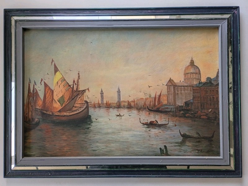 PAUL PASCAL (1839-1905) ORIGINAL FRENCH ANTIQUE VENICE CANAL SCENE OIL PAINTING