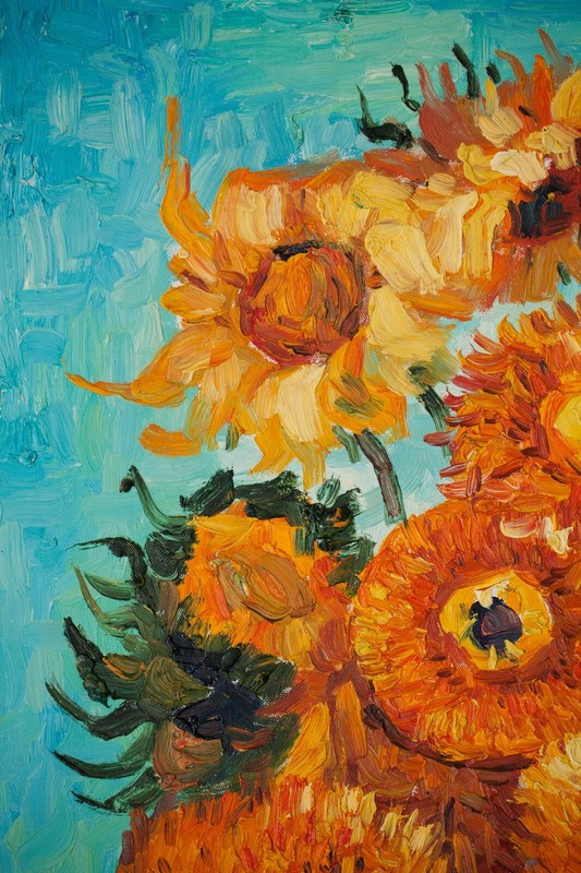 "Vase With Sunflowers", Original Impressionism Fine Art Oil on Canvas, 24"x20" gallery