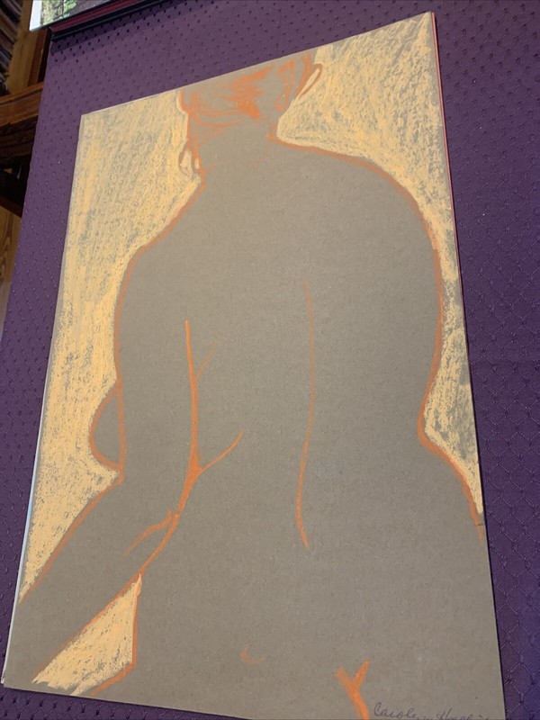 Carolyn Hall Acrylic Female Form 18×12” Impressionist Painting Risqué