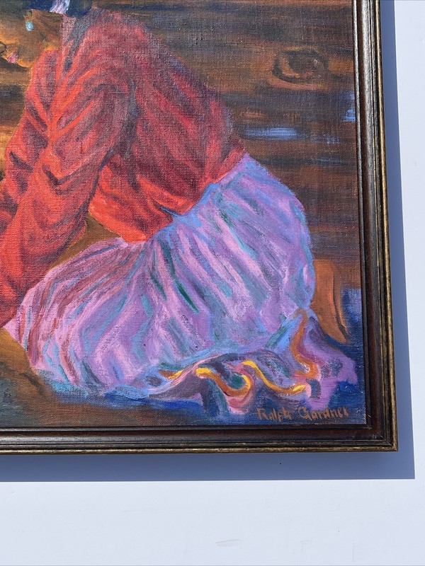 ANTIQUE LANDSCAPE PAINTING AMERICAN NAVAJO WOMAN 1930'S INDIAN GARDNER PORTRAIT gallery