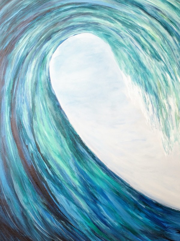 Abstract wave acrylic painting original hand made