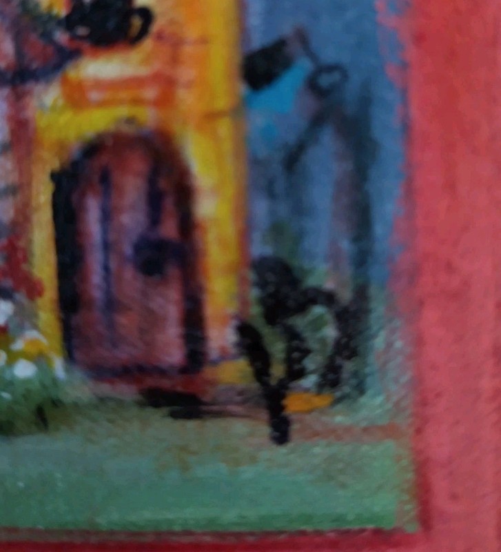 Whimsical Folk Art Painting Fantasy Little Homes 6"/6" Acrylic Paint Original gallery