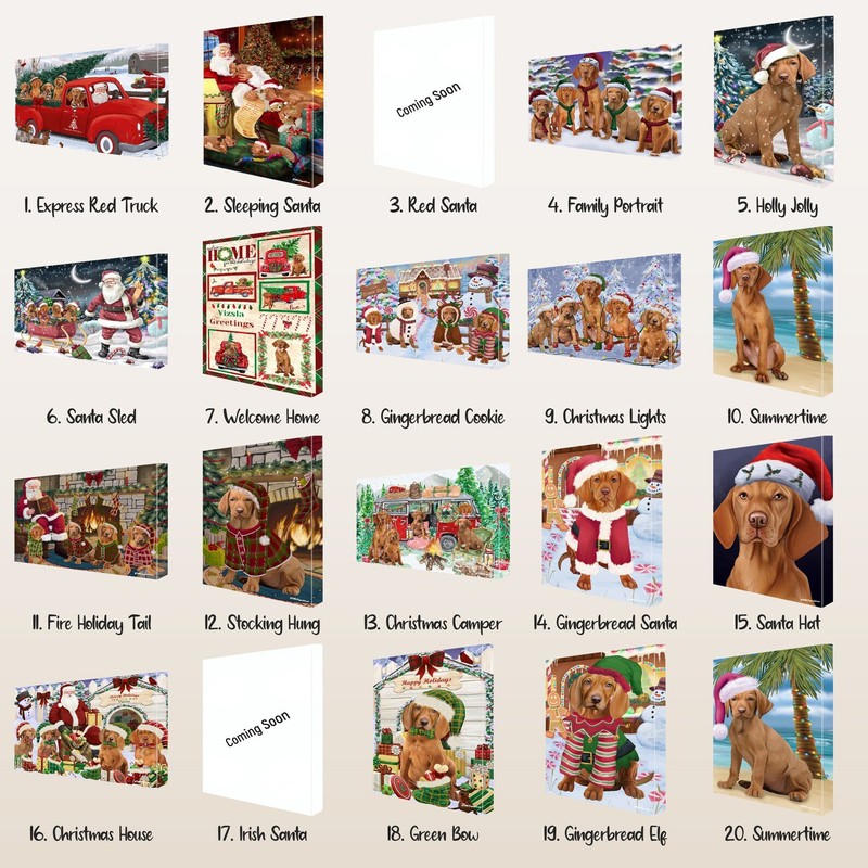 Vizsla Dog Canvas .75" Personalized Digital Painting Christmas NWT gallery