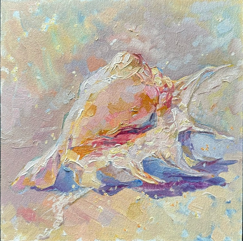 Seashell Painting Shell Original Oil Painting Seashell Wall Art