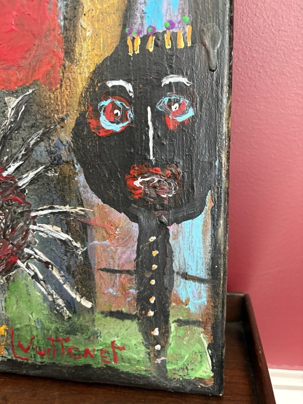 Louis Vuittonet Outsider Art Original Oil on Canvas Grotesque Face Painting 2019 gallery