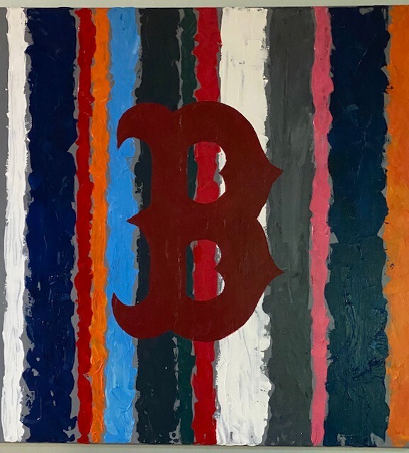 Therese Han Art: Original Acrylic Painting 30×30 canvas – P10 «Boston Red Sox»