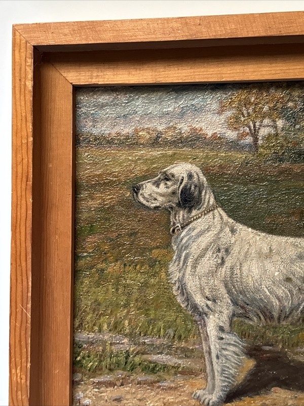 ANTIQUE DOG LANDSCAPE PAINTING AMERICAN IMPRESSIONIST VICTOR NICKOL CALIFORNIA gallery