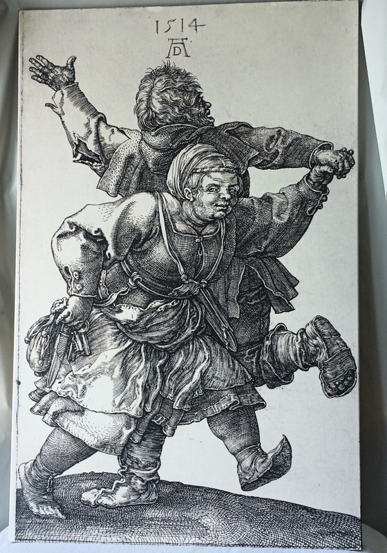 Albrecht Durer Engraving Peasant Couple Dancing 1514 Canvas Transfer 24 x 36