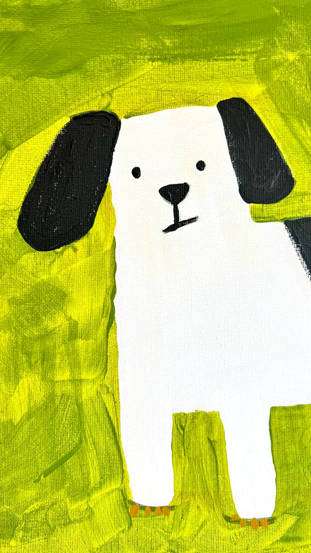 Mid-Century Modern Dog Painting, Abstract Animal Art 11x14 gallery