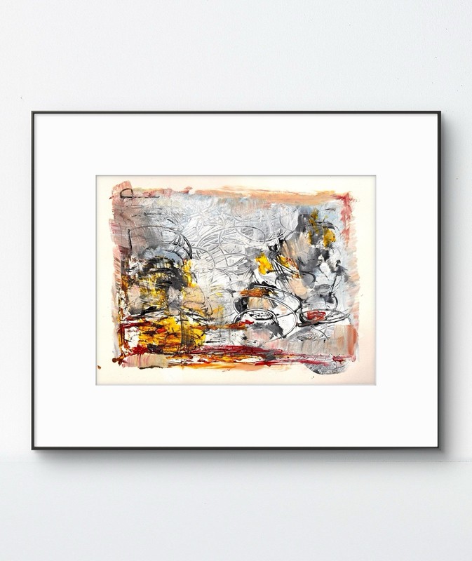 Original Abstract Expressionism 9×12 PaperAcrylic Handmade Signed Fine Art 15