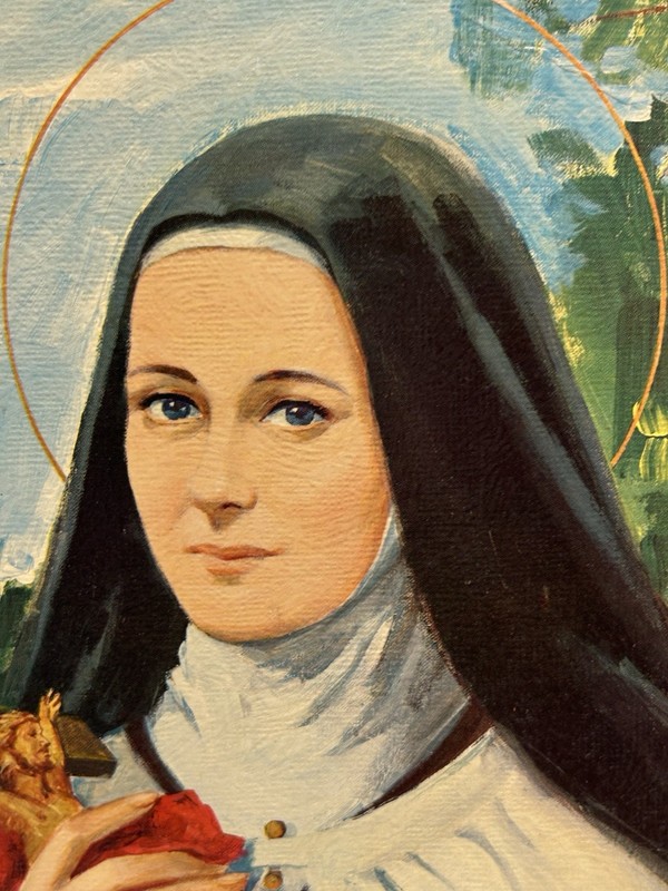 St. Therese of Lisieux/Doctor of the Church/Little Flower Original Oil on Board gallery