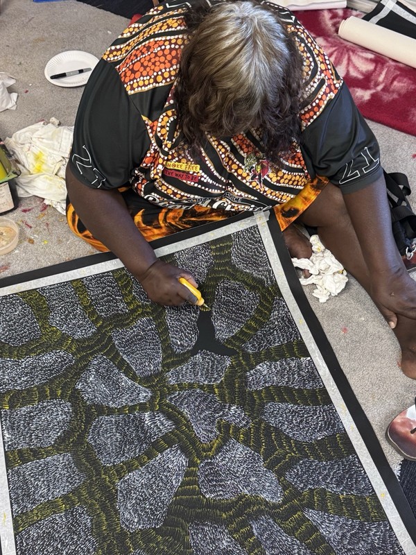 Patricia Kamara 💕💕Aboriginal Art 83cm X 69cm COA Supplied. PK7M-1 gallery
