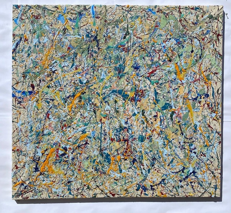 Eruption of Thought – 41.7in x 33.5in Original Abstract Oil Painting On Canvas