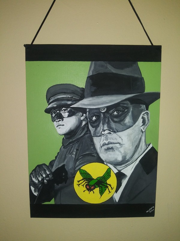 The Green Hornet 12 x 16 Flat Board iCONS Graphics Acrylic Painting