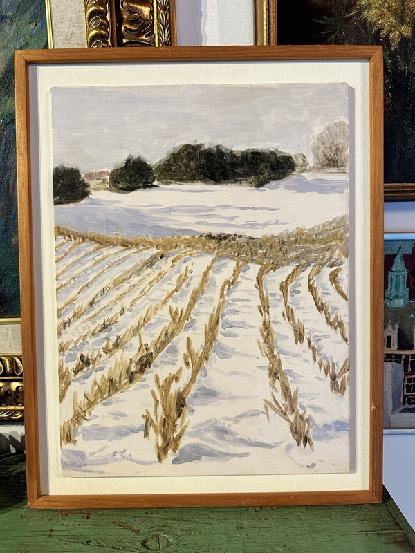 CORN STALKS Suttons Bay Northern MI Traverse City Oil Painting Sue Brightheart