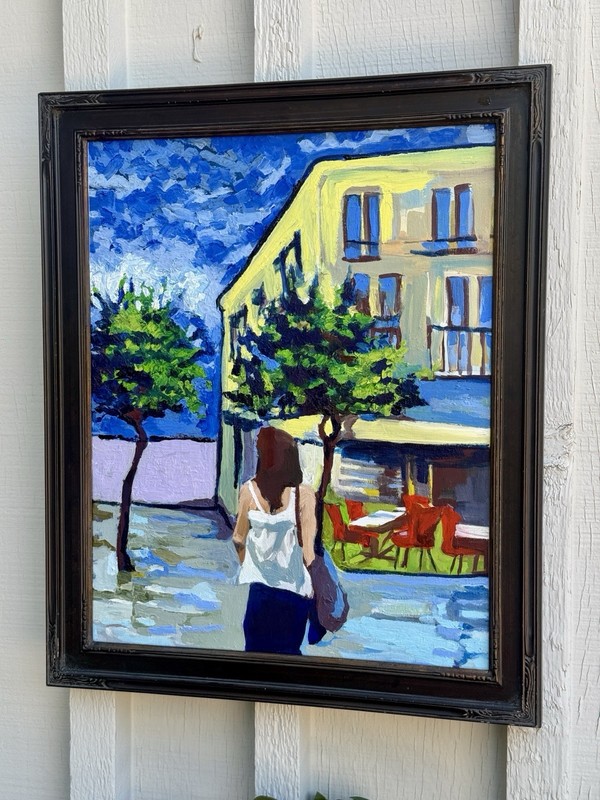 Impressionist Female Figure Original Oil Painting Signed Framed Art 16x20 gallery