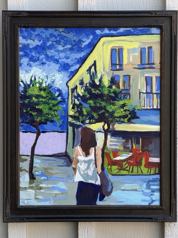 Impressionist Female Figure Original Oil Painting Signed Framed Art 16x20 gallery