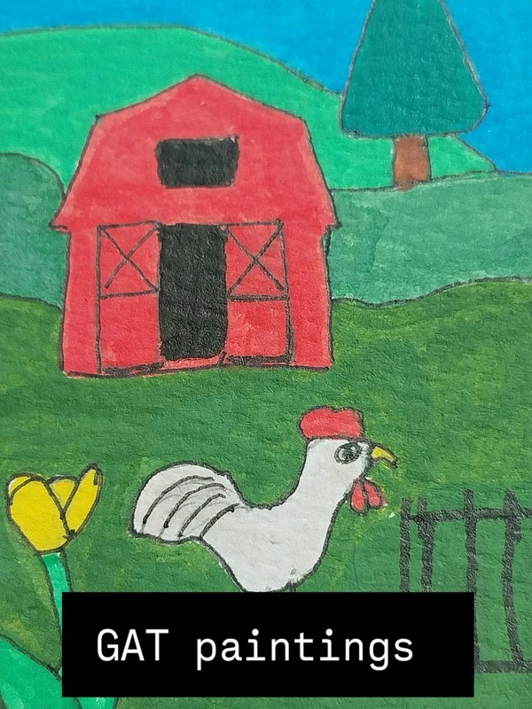GAT Expressionism Rooster Whimsical Animals Original Painting 3.5x2.5 Aceo ART gallery