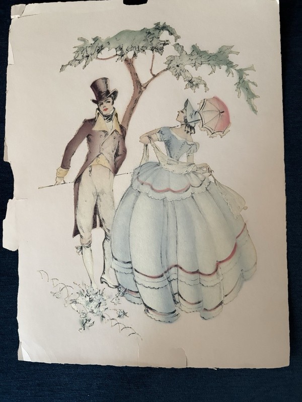 Eggemeyer's "Courting Couple & The Lovers" Watercolor Lithographs Ephemora gallery
