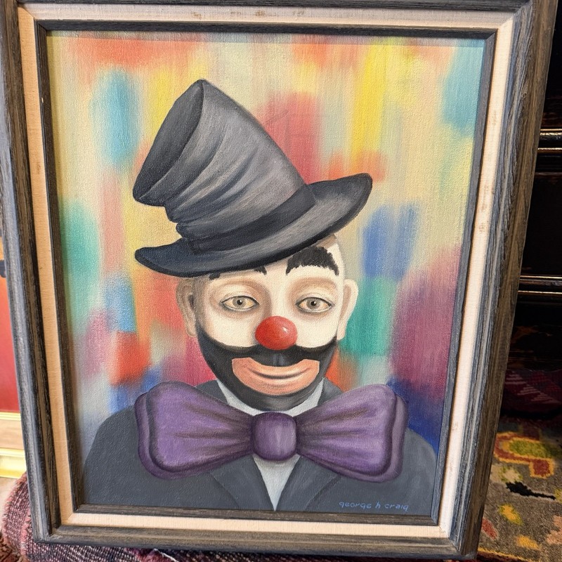 RARE George Craig 1981 CLOWN Original PAINTING