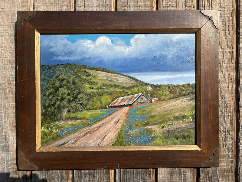 New ORIGINAL PAINTING TEXAS , 11×15 OIL ON CANVAS BOARD /FRAMED